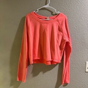 Under Armour Vibrant Coral Long Sleeve Crop Top